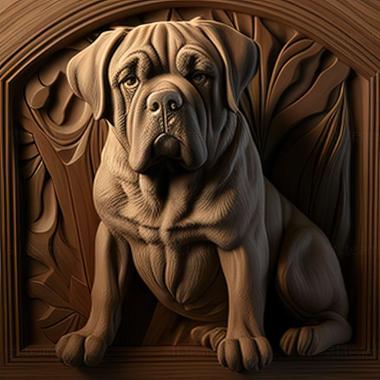 3D model American Mastiff dog (STL)